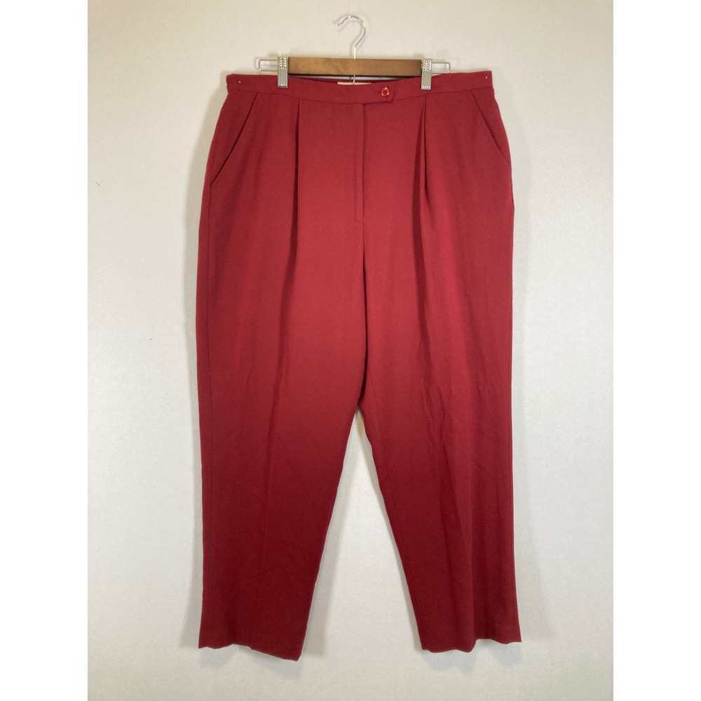 Vintage Aesthetic Dressbarn Woman 18W‎ Red Pleated High Waist Career Trousers